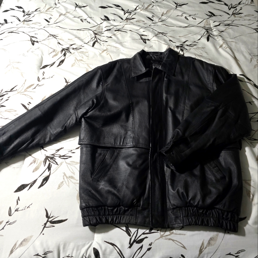 KS leather bomber jacket.